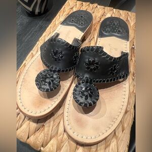 🎃Jack Rogers Black Patent Sandals